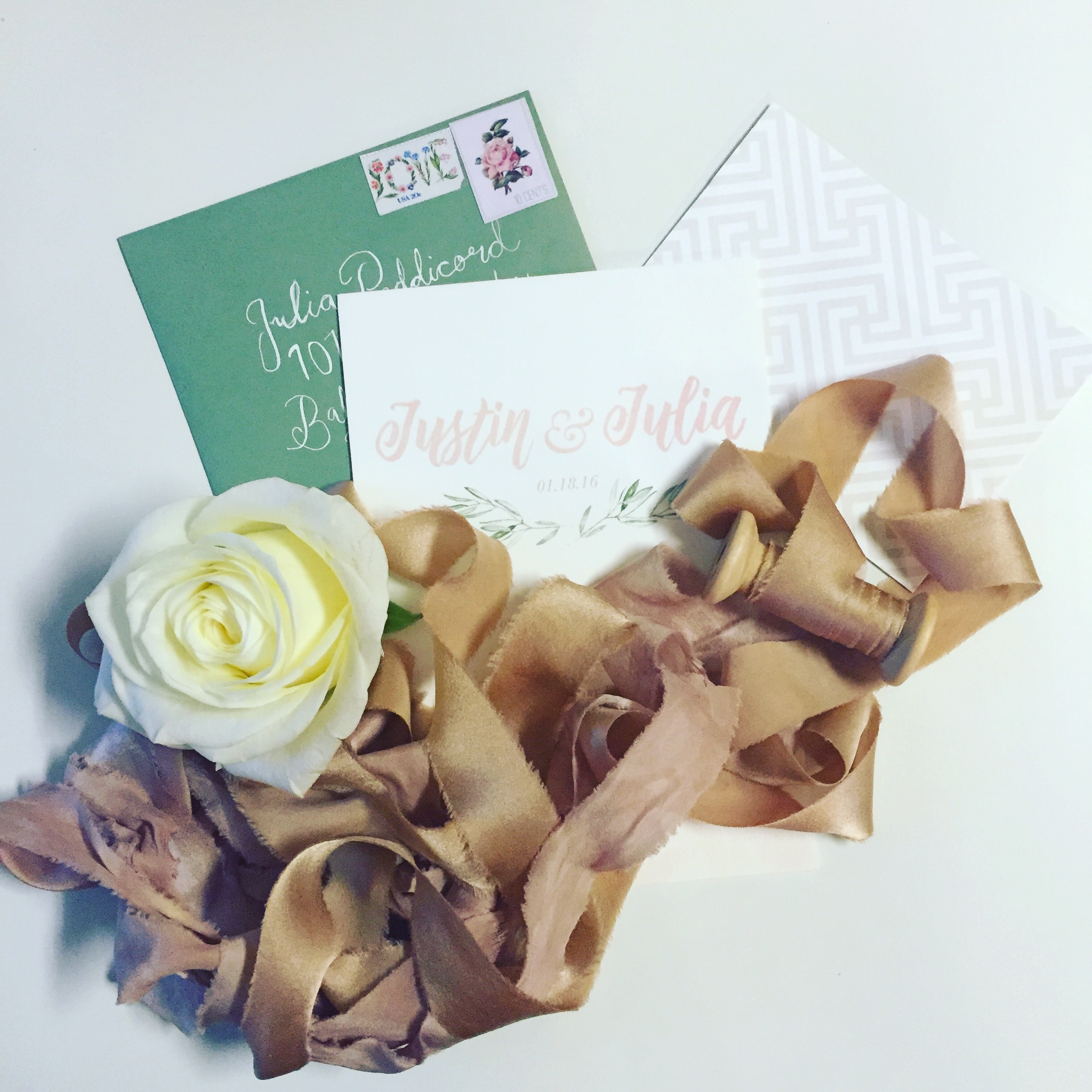   Invitation suite from our recent styled shoot by Ribbon and Ink and ribbon by Fleuropean!  